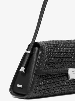 Mala de ombro em palha tricotada à mão Ludlow média | Michael Kors [PT]