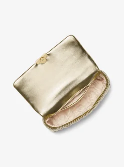 Mala de ombro em pele acolchoada metalizada Tribeca grande | Michael Kors [PT]