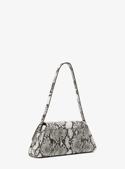 Mala de ombro em pele com motivo de cobra em relevo Ludlow média | Michael Kors [PT]