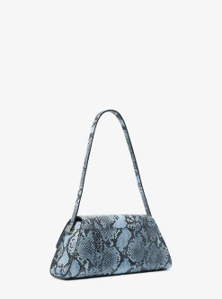 Mala de ombro em pele com motivo de cobra em relevo Ludlow média | Michael Kors [PT]