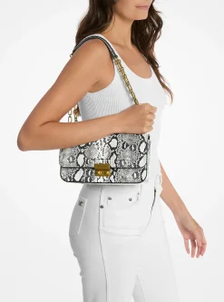 Mala de ombro em pele com motivo de cobra em relevo Tribeca grande | Michael Kors [PT]