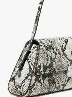Mala de ombro em pele com motivo de cobra em relevo Ludlow média | Michael Kors [PT]