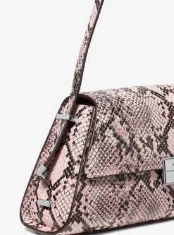 Mala de ombro em pele com motivo de cobra em relevo Ludlow média | Michael Kors [PT]