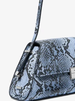 Mala de ombro em pele com motivo de cobra em relevo Ludlow média | Michael Kors [PT]