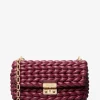 Mala de ombro em pele entrançada à mão Tribeca grande | Michael Kors [PT]