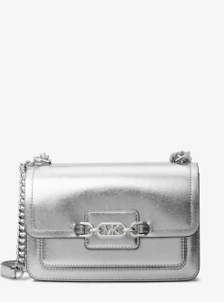 Mala de ombro em pele metalizada Heather grande | Michael Kors [PT]