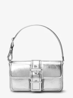Mala de ombro em pele metalizada Colby média | Michael Kors [PT]