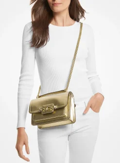 Mala de ombro em pele metalizada Heather grande | Michael Kors [PT]