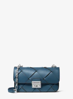 Mala de ombro em pele tecida Tribeca pequena | Michael Kors [PT]