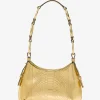 Mala de ombro hobo em pele com motivo de pitão em relevo metalizada Bardot mini | Michael Kors [PT]
