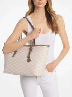 Mala tote com bolso e logótipo em jacquard Quinn grande | Michael Kors [PT]