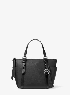 Mala tote com fecho de correr superior em couro saffiano Sullivan pequena | Michael Kors [PT]