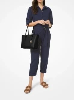 Mala tote com fecho de correr superior em couro saffiano Jet Set Travel pequena | Michael Kors [PT]