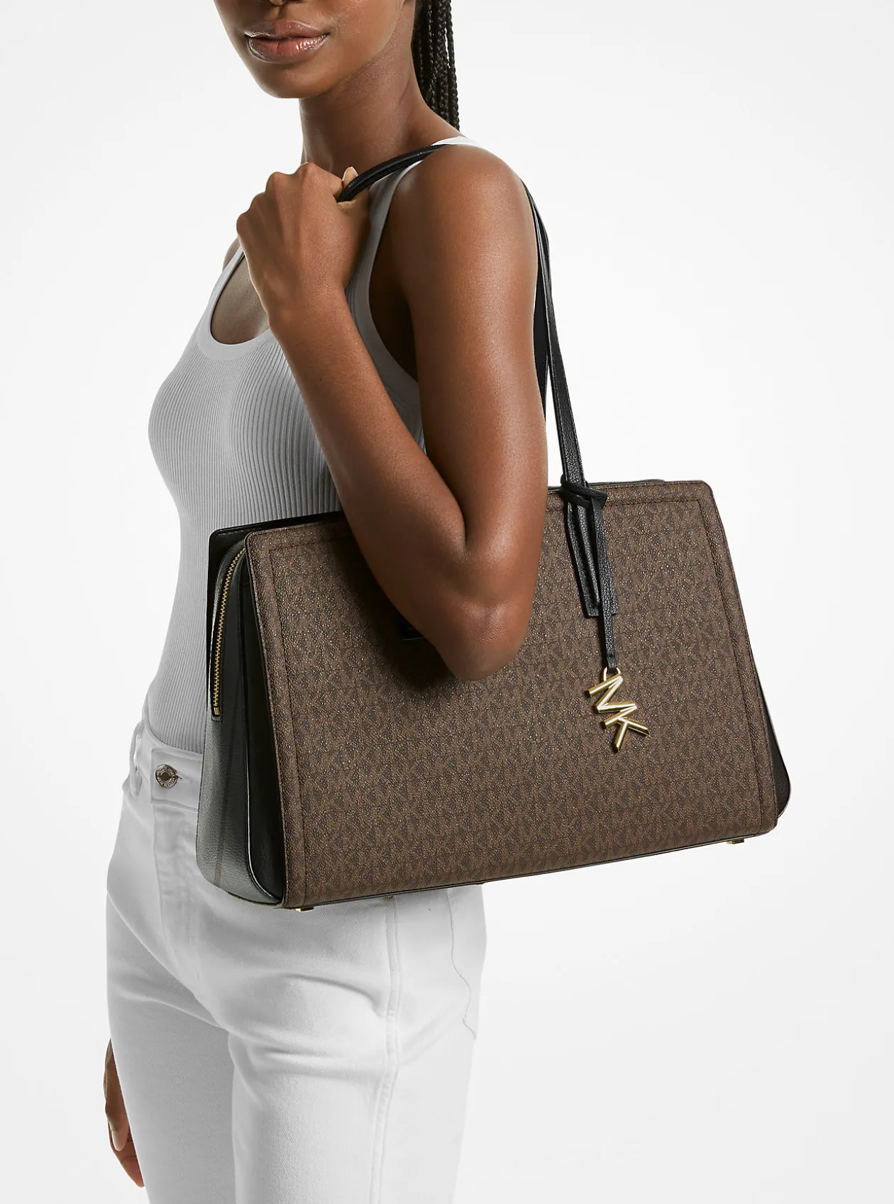 Mala tote com logótipo exclusivo Laila média | Michael Kors [PT]
