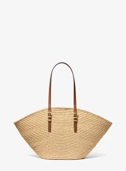 Mala tote em palha tricotada à mão Isa grande | Michael Kors [PT]