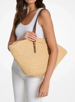 Mala tote em palha tricotada à mão Isa grande | Michael Kors [PT]