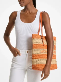 Mala tote em palha tricotada à mão Quinn grande | Michael Kors [PT]