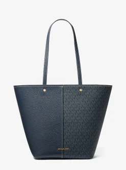 Mala tote em pele com logótipo exclusivo Flora grande | Michael Kors [PT]