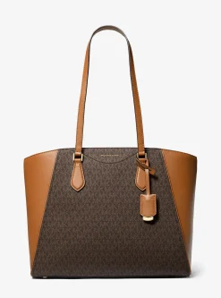 Mala tote em pele com logótipo exclusivo Taryn grande | Michael Kors [PT]