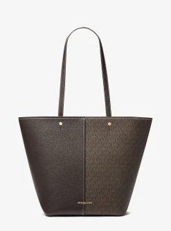 Mala tote em pele com logótipo exclusivo Flora grande | Michael Kors [PT]