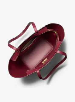 Mala tote em pele com logótipo exclusivo Flora grande | Michael Kors [PT]