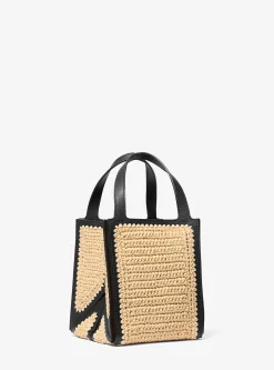 Mala tote em pele e palha tricotada à mão Jordi pequena | Michael Kors [PT]