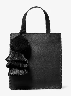 Mala tote em pele granulada pespontada à mão Ponza média | Michael Kors [PT]