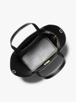 Mala tote em pele granulada e com logótipo exclusivo Flora média | Michael Kors [PT]