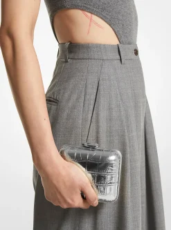 Minaudière em pele metalizada com motivo de cobra em relevo Tina mini | Michael Kors [PT]
