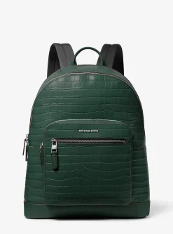 Mochila para deslocações em pele com motivo de crocodilo em relevo Hudson | Michael Kors [PT]