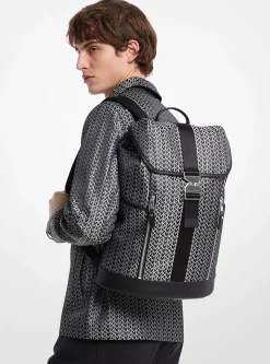 Mochila tipo aviador em jacquard com o logótipo MK2000 Eli | Michael Kors [PT]