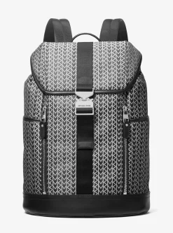 Mochila tipo aviador em jacquard com o logótipo MK2000 Eli | Michael Kors [PT]