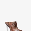 Mule com salto em pele com motivo de cobra em relevo Halle | Michael Kors [PT]