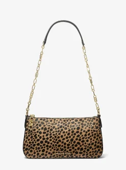 Pochette com corrente de elos e em pelo de bezerro com estampado de leopardo Empire média | Michael Kors [PT]