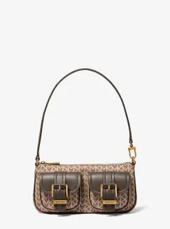 Pochette com logótipo MK2000 em jacquard Zoe pequena | Michael Kors [PT]
