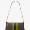Pochette de corrente de elos com logótipo exclusivo às riscas Empire média | Michael Kors [PT]