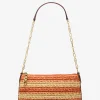 Pochette de corrente de elos em palha tricotada à mão Empire média | Michael Kors [PT]