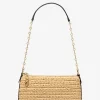 Pochette de corrente de elos em palha tricotada à mão Empire média | Michael Kors [PT]