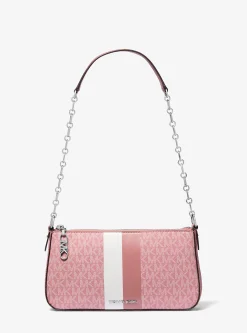 Pochette de corrente de elos com logótipo exclusivo às riscas Empire média | Michael Kors [PT]