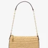 Pochette de corrente de elos em palha tricotada à mão Empire média | Michael Kors [PT]