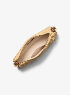 Pochette de corrente de elos em palha tricotada à mão Empire média | Michael Kors [PT]