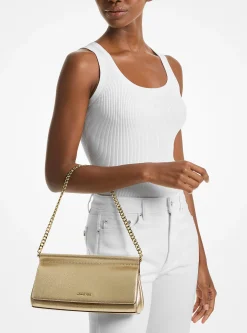 Pochette em pele granulada metalizada Carmine média | Michael Kors [PT]