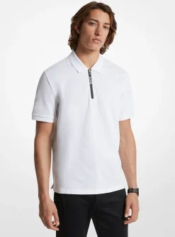 Polo com meio fecho de correr em algodão | Michael Kors [PT]