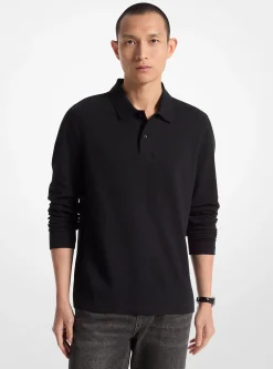 Polo de manga comprida em malha de bolhas | Michael Kors [PT]