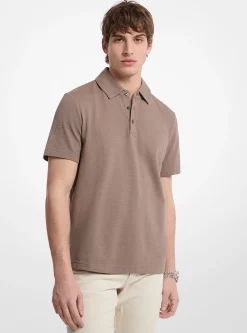 Polo em algodão elástico em malha de bolhas | Michael Kors [PT]