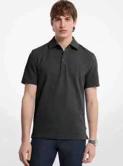 Polo em algodão elástico em malha de bolhas | Michael Kors [PT]
