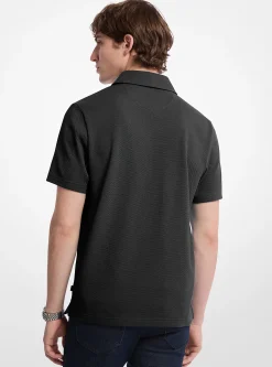 Polo em algodão elástico em malha de bolhas | Michael Kors [PT]
