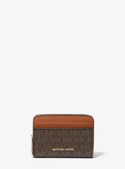 Porta-cartões com fecho de correr a toda a volta com logótipo exclusivo Jet Set pequeno | Michael Kors [PT]