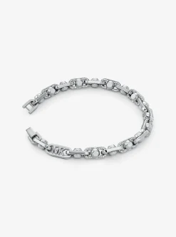Pulseira Astor de elos em latão banhado a metal precioso com incrustações de tamanho médio | Michael Kors [PT]
