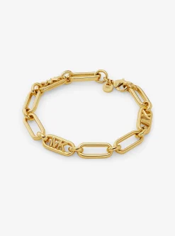 Pulseira de corrente de elos com logótipo Empire em latão banhada a metal precioso | Michael Kors [PT]